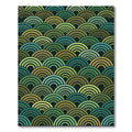 Emerald Ocean Scale Waves Rug