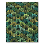Emerald Ocean Scale Waves Rug