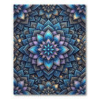 Azure Violet Lotus Floral Mandala Rug