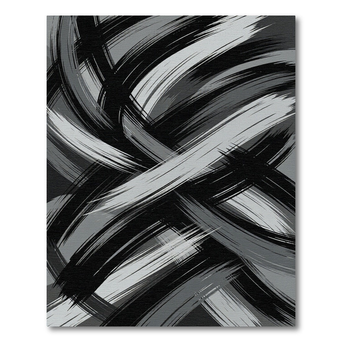 Monochrome Brush Stroke Swirl Rug