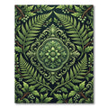 Elegant Green Fern Botanical Damask Rug