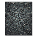 Ornate Dark Gray Acanthus Scroll Rug