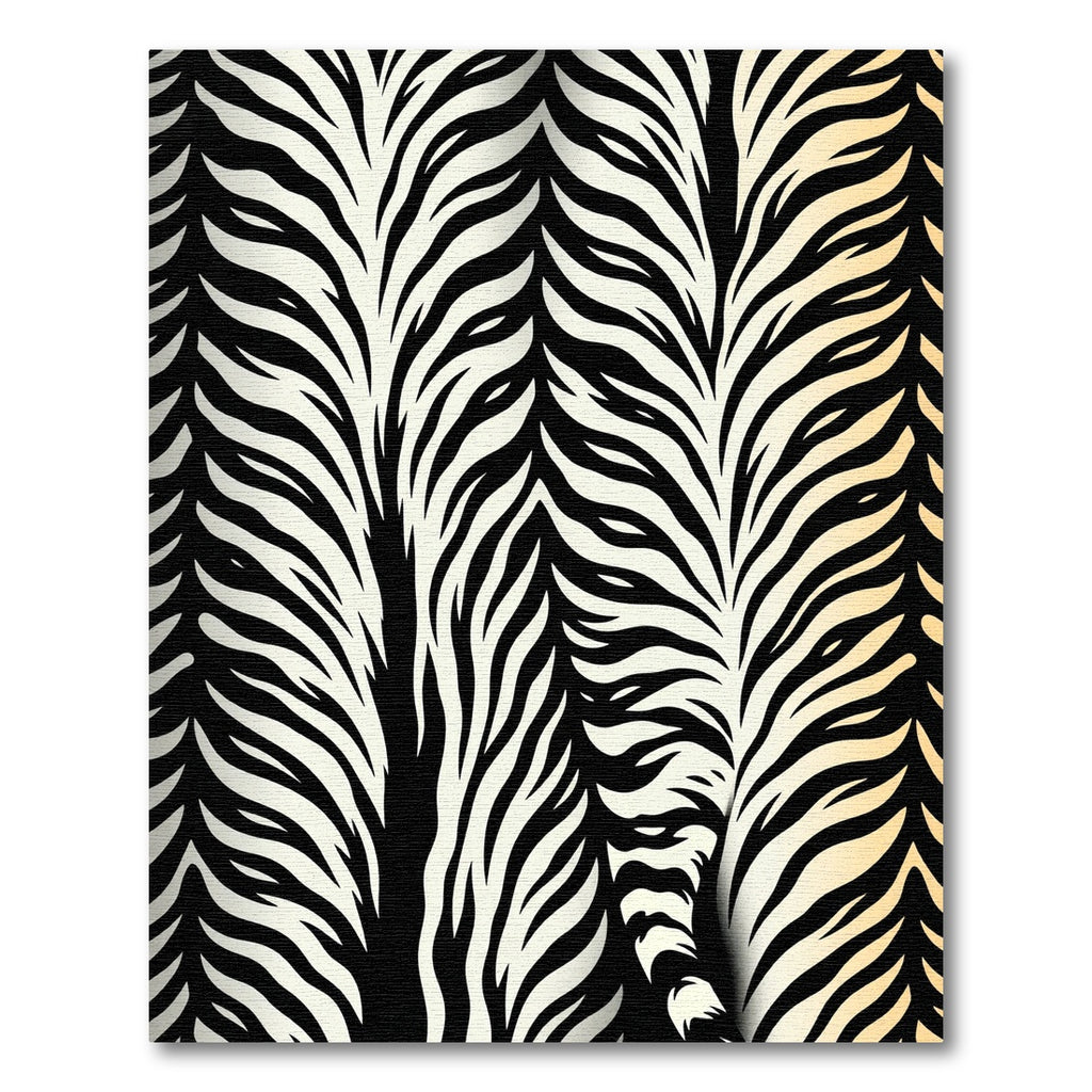 Dramatic Monochrome Tiger Stripe Abstract Rug