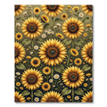 Sunny Yellow Sunflower Garden Arrangement Rug
