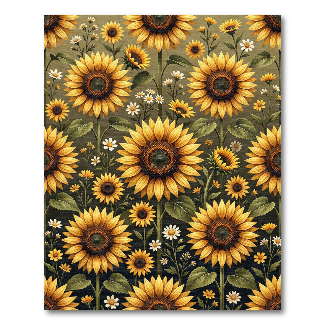 Sunny Yellow Sunflower Garden Arrangement Rug
