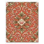 Grand Coral Scroll Seashell Accents Rug