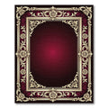 Crimson Gold Rococo Rose Frame Rug