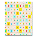 Alphabetical Grid With Colorful Accents Rug