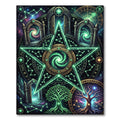 Luminous Cosmic Pentagram Celestial Galaxy Rug