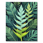 Lush Tropical Heliconia Foliage Botanical Rug