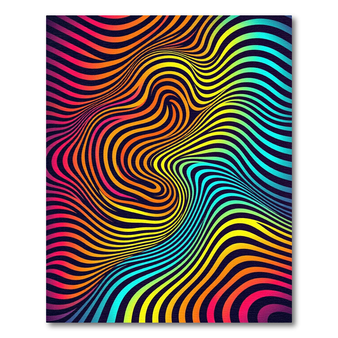 Vibrant Psychedelic Rainbow Swirl Art Rug