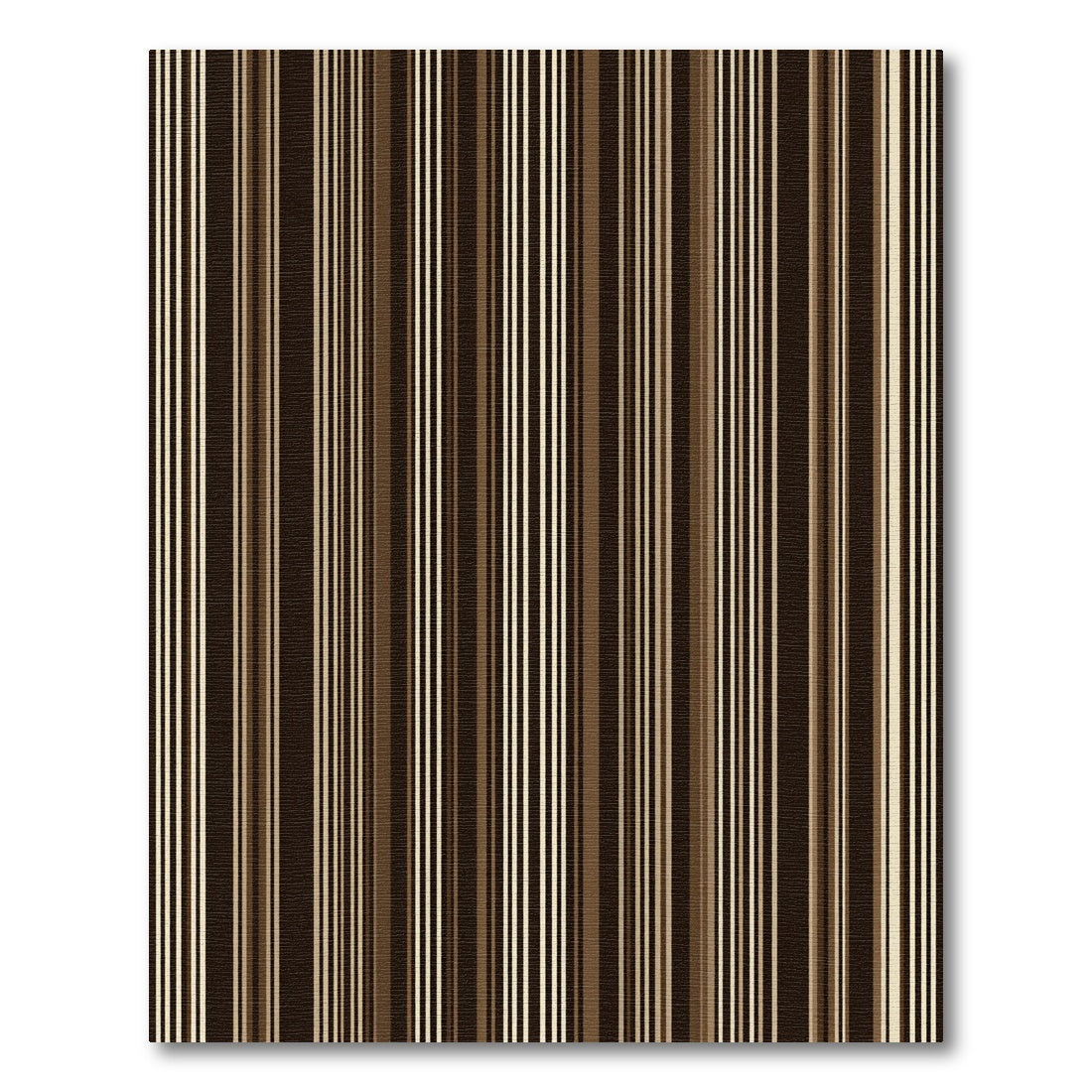 Earthy Brown Vertical Pinstripe Composition Rug