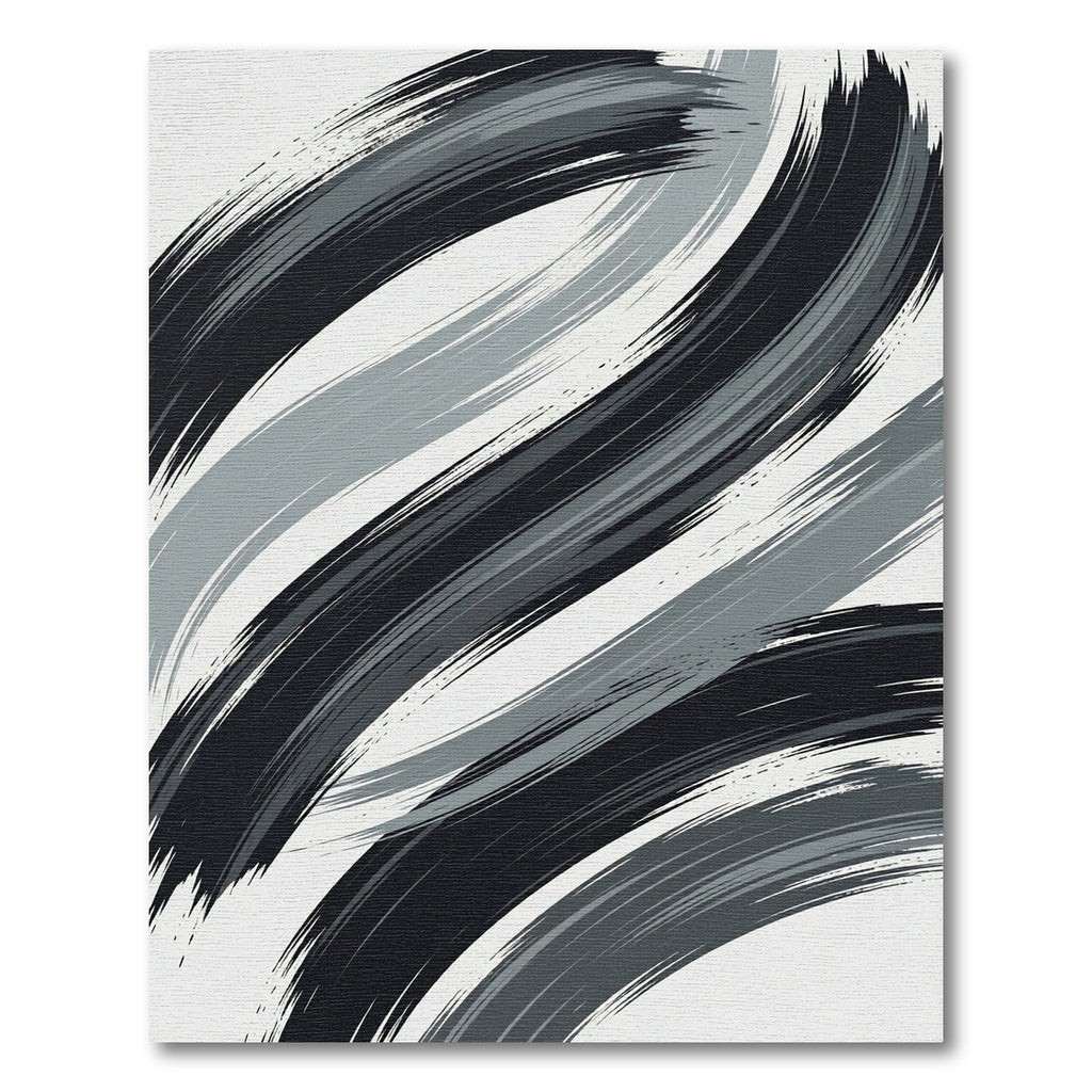 Monochromatic Brush Stroke Abstract Rug