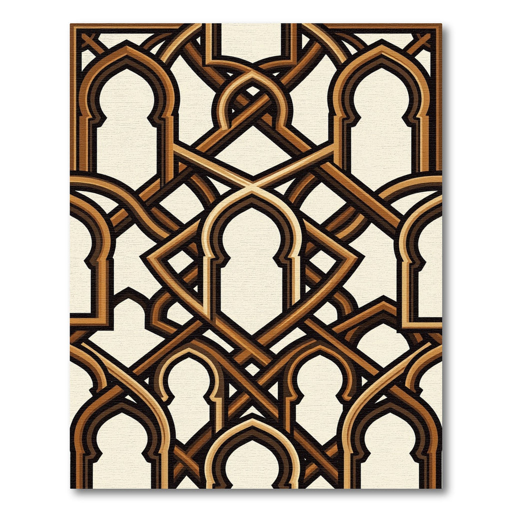 Ornate Gold Arch Lattice Rug