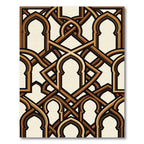 Ornate Gold Arch Lattice Rug