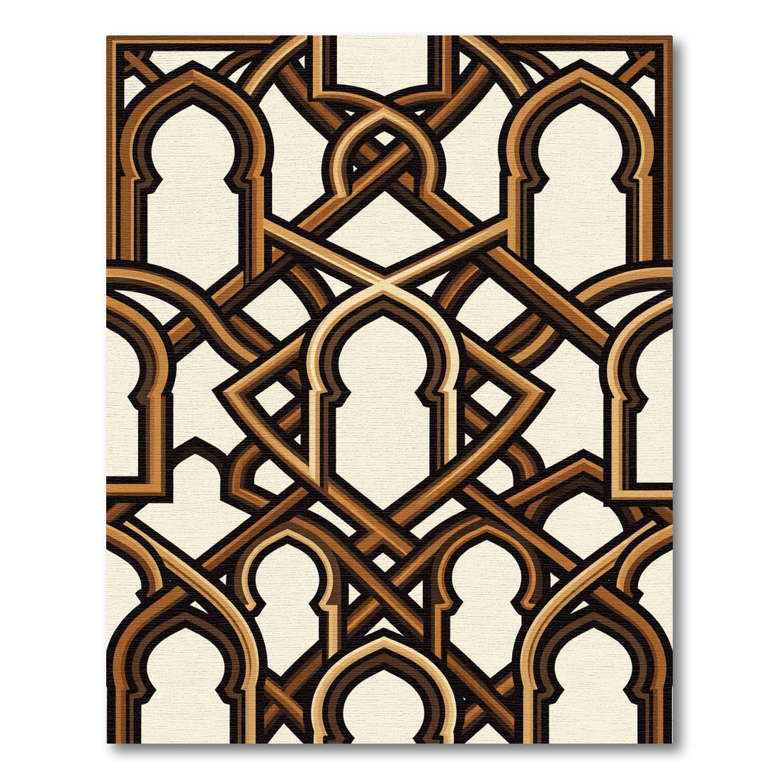 Ornate Gold Arch Lattice Rug