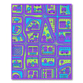 Vibrant Purple Green City Map Rug