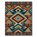 Vibrant Southwest Geometric Diamond Aztec Rug