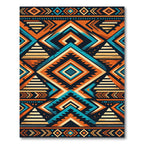 Vibrant Southwest Geometric Diamond Aztec Rug