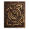 Bronze Geometric Maze Labyrinth Rug