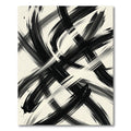 Monochromatic Abstract Black and White Brushstroke Rug