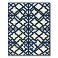 Navy Geometric Quatrefoil Lattice Tile Rug