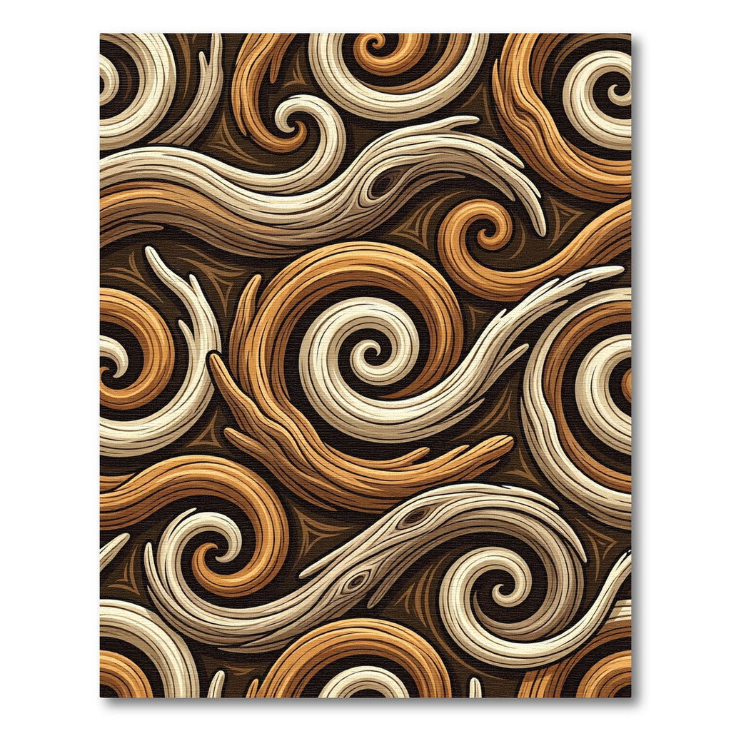 Earthy Swirl Wood Grain Surface Rug