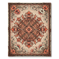 Coral Floral Medallion Scrollwork Rug