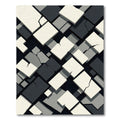 Monochrome Geometric Fracture Abstract Block Rug