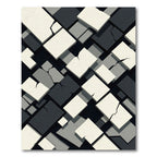 Monochrome Geometric Fracture Abstract Block Rug