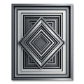 Modern Monochrome Geometric Stacked Diamonds Rug
