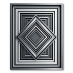 Modern Monochrome Geometric Stacked Diamonds Rug