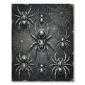 Gothic Monochrome Spider Web Ink Illustration Rug