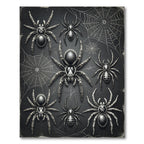 Gothic Monochrome Spider Web Ink Illustration Rug