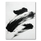 Minimalist Black Ink Brush Stroke Rug