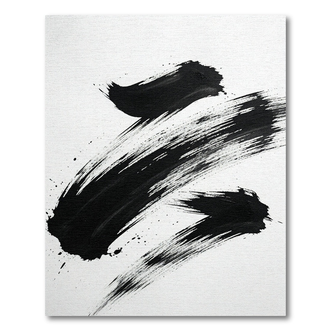 Minimalist Black Ink Brush Stroke Rug