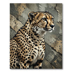 Golden Cheetah Spots On Stone Rug