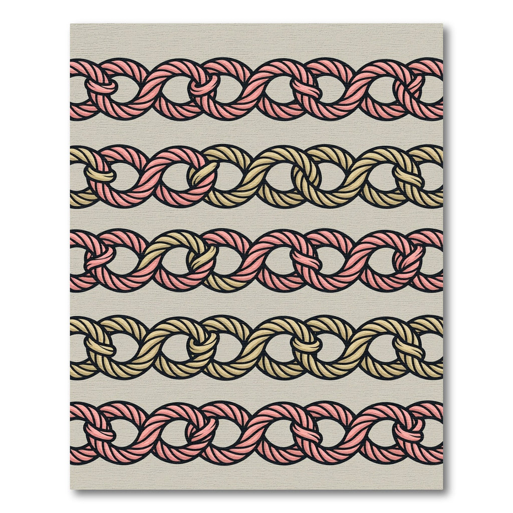Interlocking Two-Tone Rope Chain Rug