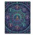 Neon Tribal Mandalas and Celestial Portraits Rug