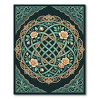 Elegant Sage Rose Intertwined Mandala Rug