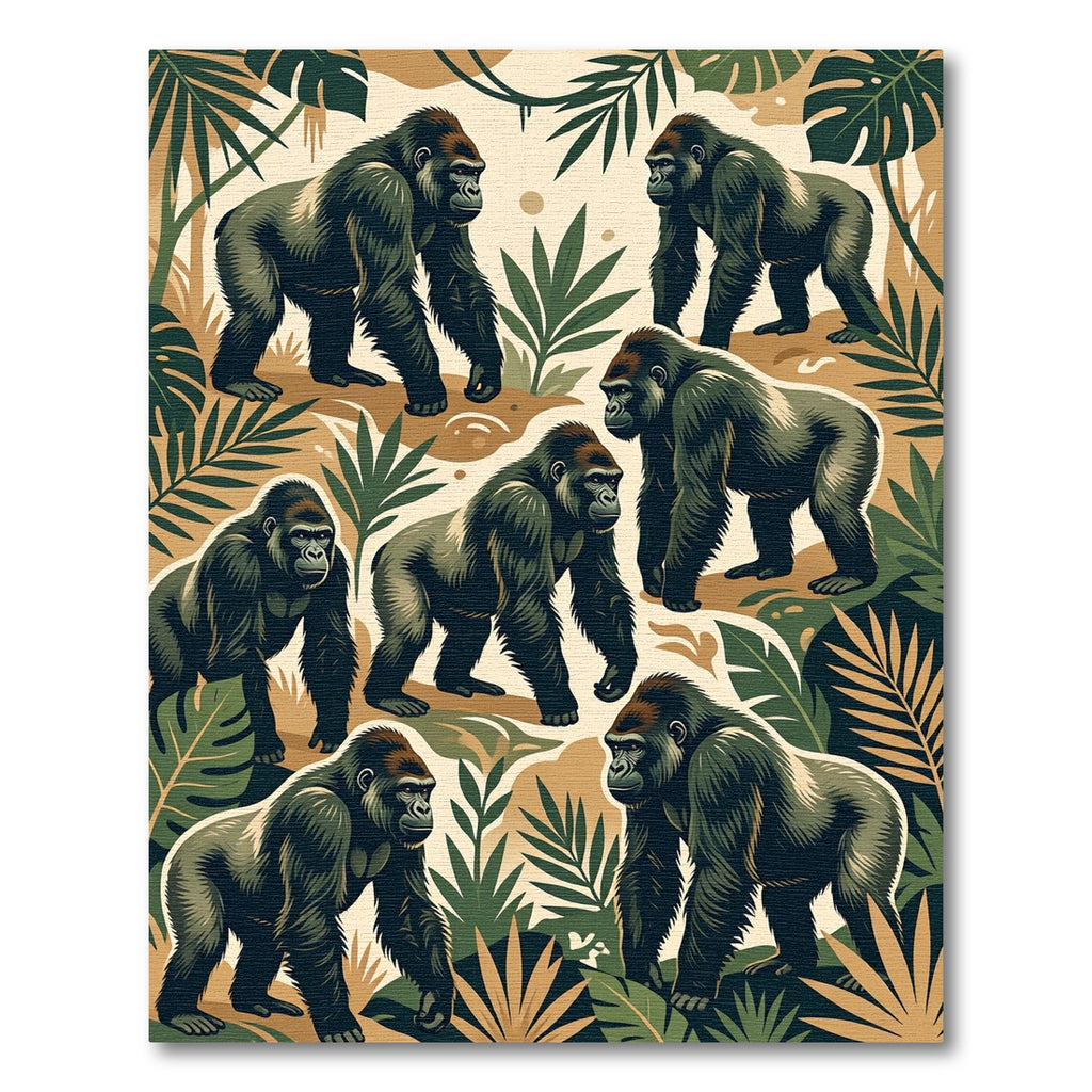 Tropical Jungle Gorilla Forest Floor Rug