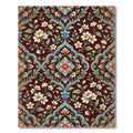 Crimson Floral Medallion With Blue Accents Rug