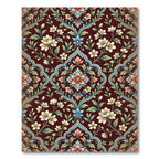 Crimson Floral Medallion With Blue Accents Rug