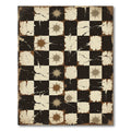 Distressed Monochrome Grid and Star Rug