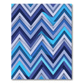 Blue Gradient Chevron Layered Accordion Rug