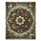Earthy Antique Floral Medallion Rug