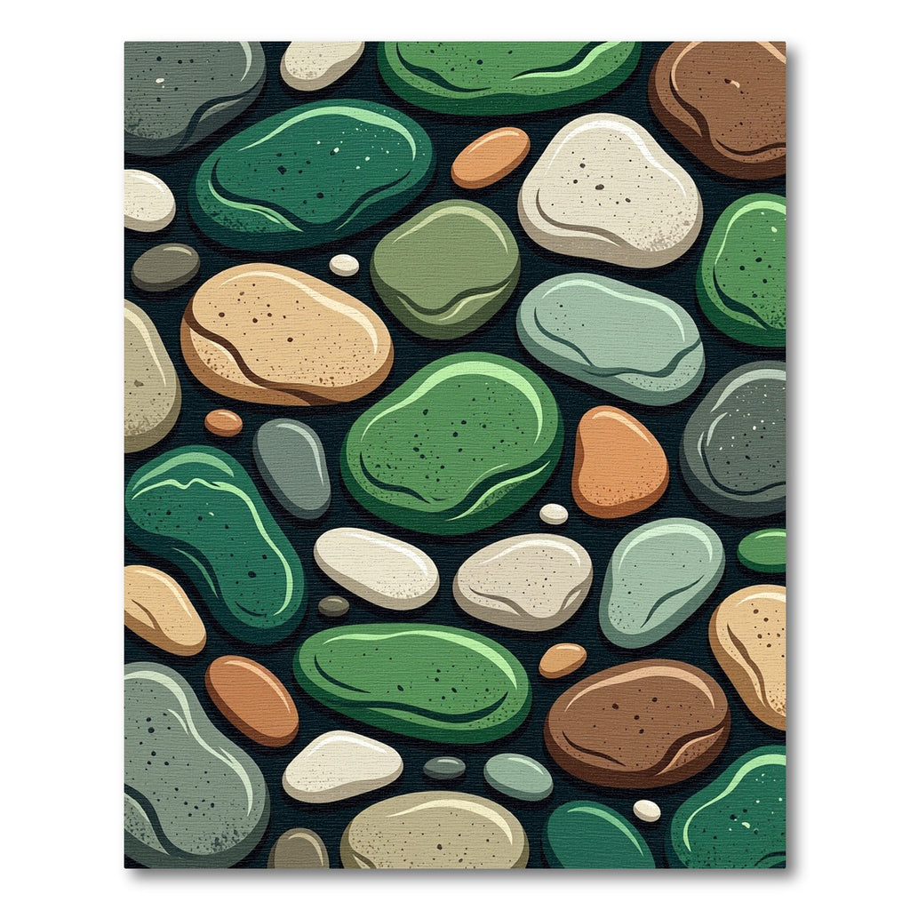 Serene Polished Stones Abstract Composition Rug