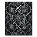 Monochrome Metallic Floral Lattice Trellis Rug