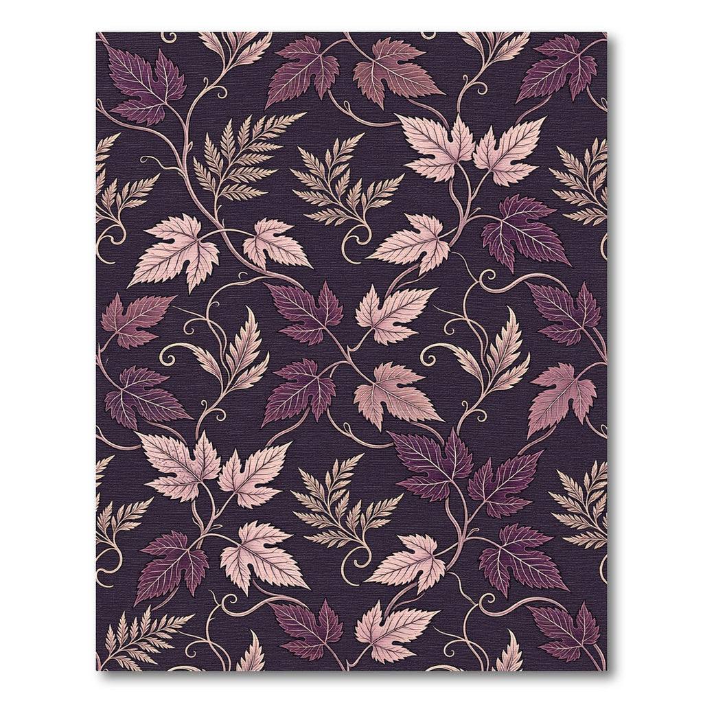 Purple Grapevine Botanical Vines Rug
