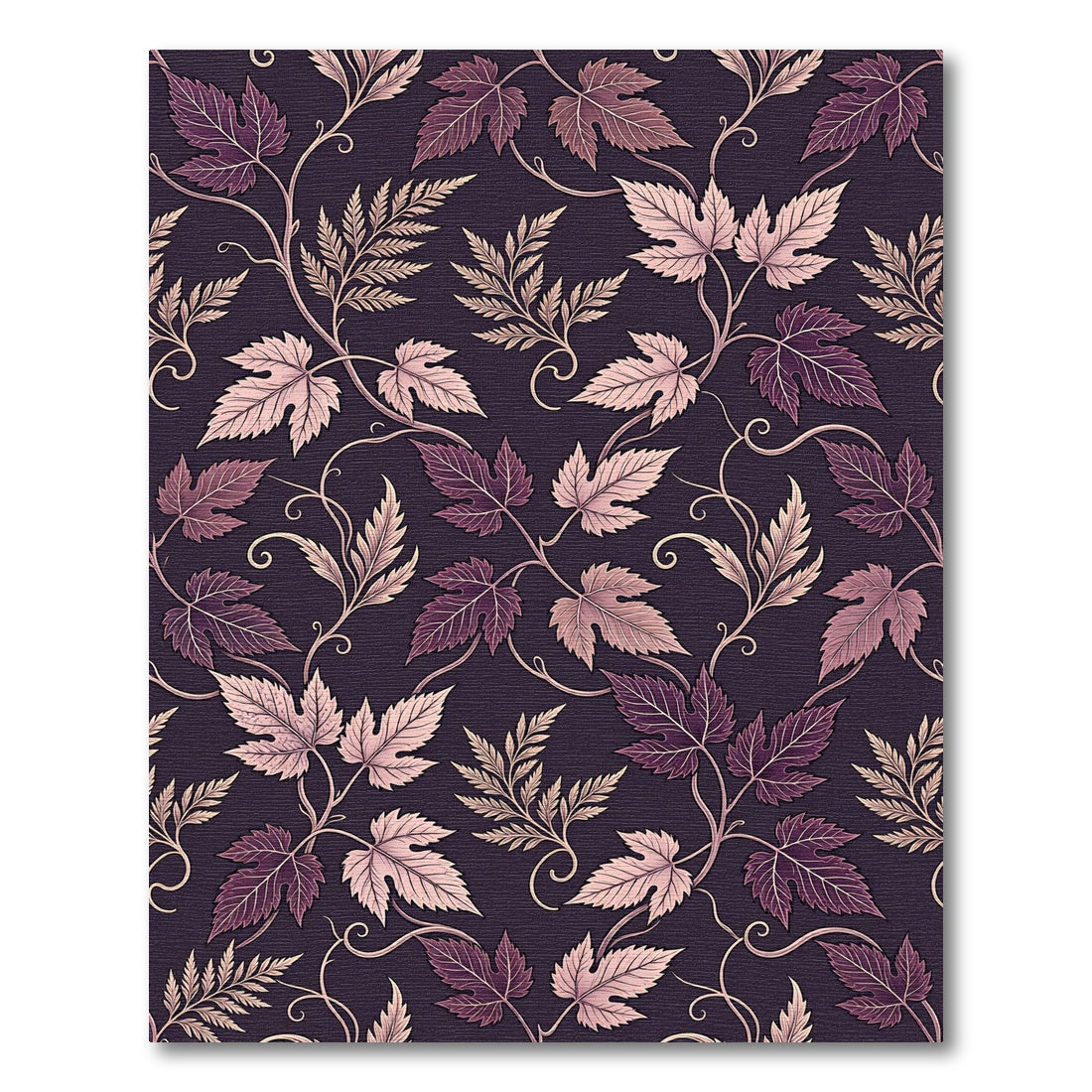 Purple Grapevine Botanical Vines Rug